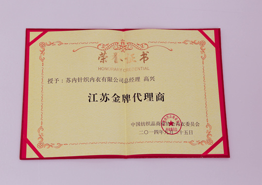 苏内之家荣誉证书